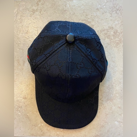 Gucci Black Logo Pattern Ball Cap Hat main image 9